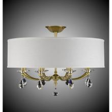 American Brass And Crystal FM5497-O-32G-36G-ST-HL - 32 inch Kensington Empire Drum Shade Flush