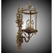 American Brass And Crystal WS2184-10W-PI - 3 Light 8 inch Lantern Wall Sconce with Clear Curved