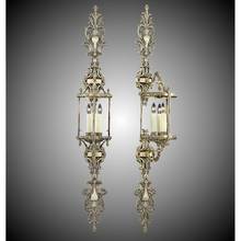 American Brass And Crystal WS2190-04G-PI - 3 Light 8 inch Lantern Double Extended Wall Sconce with Clear Curved