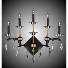 American Brass And Crystal WS5515-G-36G-ST - 5 Light Kaya Wall