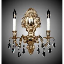 American Brass And Crystal WS9424-ASGS-03G-PI - 2 Light Fleur-De-Lis Medium Wall