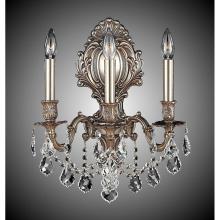 American Brass And Crystal WS9425-OS-21S-ST - 3 Light Fleur-De-Lis Medium Wall
