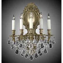 American Brass And Crystal WS9429-A-05S-ST - 5 Light Fleur-De-Lis Large Wall
