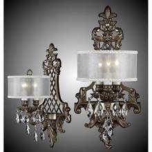 American Brass And Crystal WS9450-OLN-01G-ST-BK - 3 Light Shaded Lattice Wall