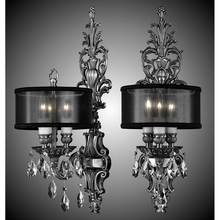 American Brass And Crystal WS9480-AS-01G-ST-CF - 3 Light Shaded Extended Wall