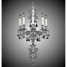 American Brass And Crystal WS9491-A-10G-ST - 5+1 Light Filigree Extended Top and Tail Wall