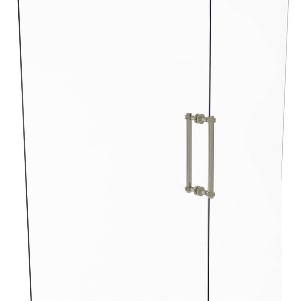 Contemporary 12 Inch Back to Back Shower Door Pull with Dotted Accent