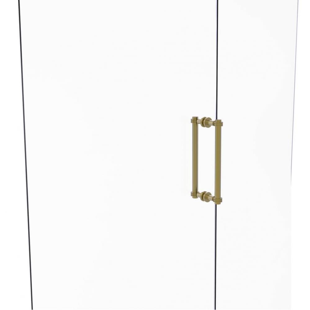 Contemporary 12 Inch Back to Back Shower Door Pull with Dotted Accent