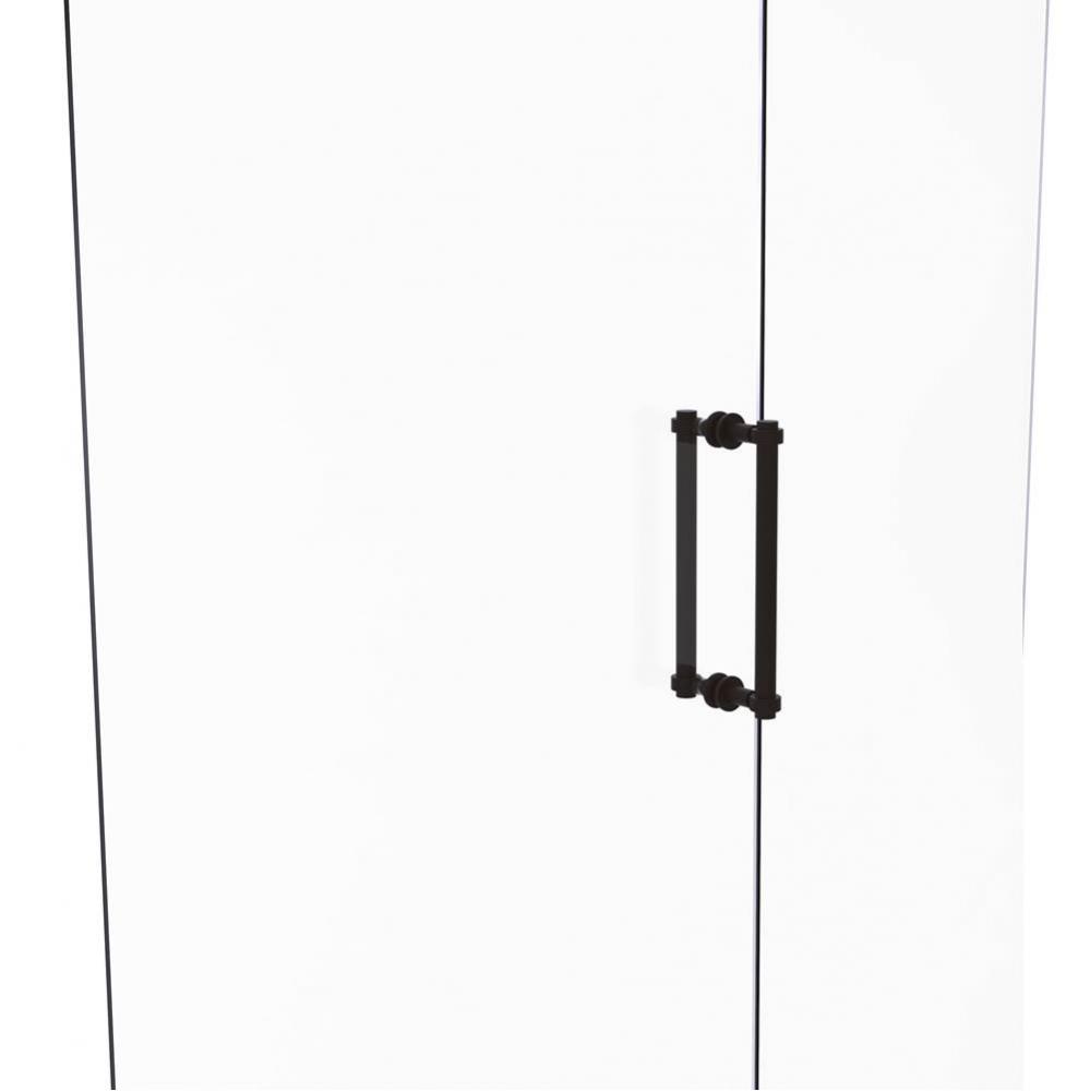 Contemporary 12 Inch Back to Back Shower Door Pull with Grooved Accent