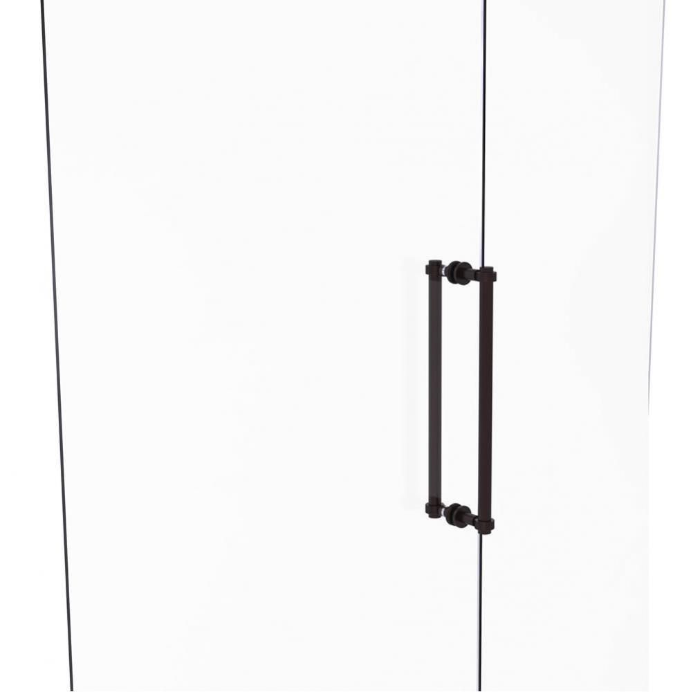 Contemporary 18 Inch Back to Back Shower Door Pull with Grooved Accent