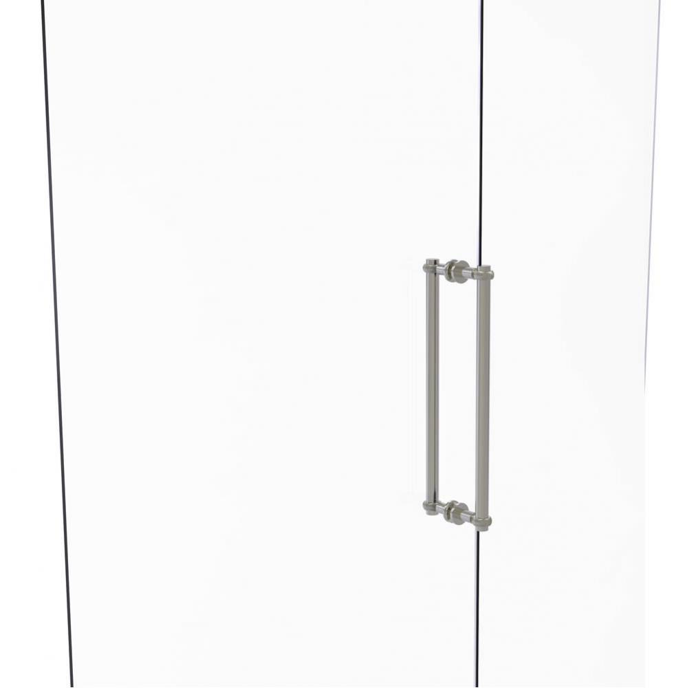 Contemporary 18 Inch Back to Back Shower Door Pull with Twisted Accent