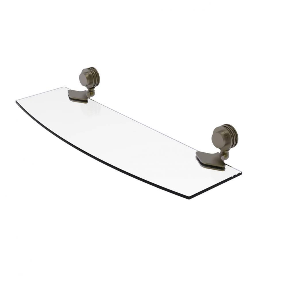 Venus Collection 18 Inch Glass Shelf with Dotted Accents