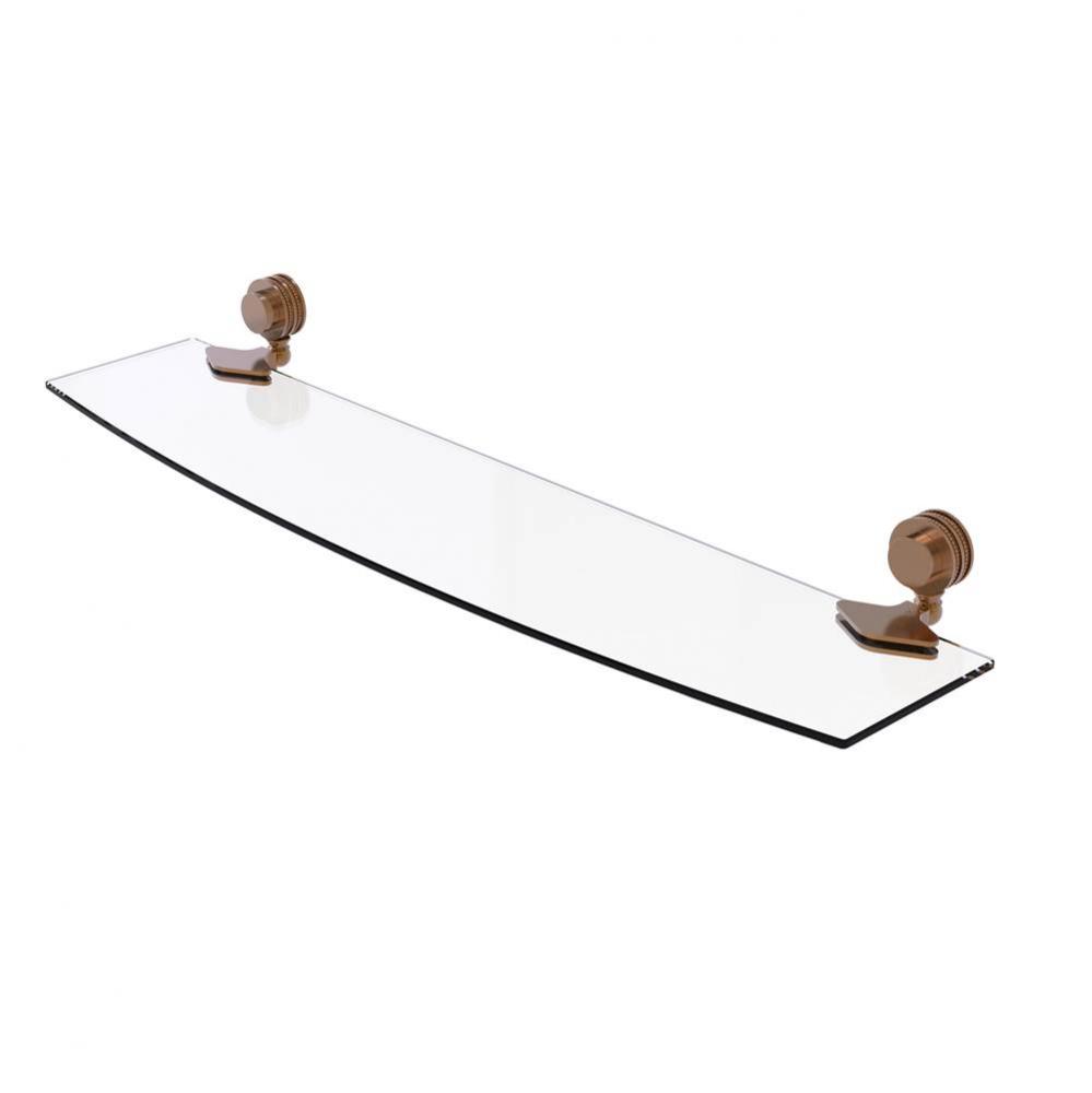 Venus Collection 24 Inch Glass Shelf with Dotted Accents