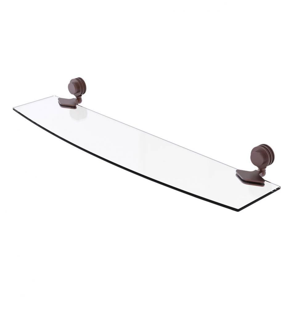 Venus Collection 24 Inch Glass Shelf with Dotted Accents