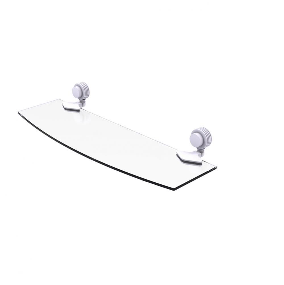 Venus Collection 18 Inch Glass Shelf with Groovy Accents