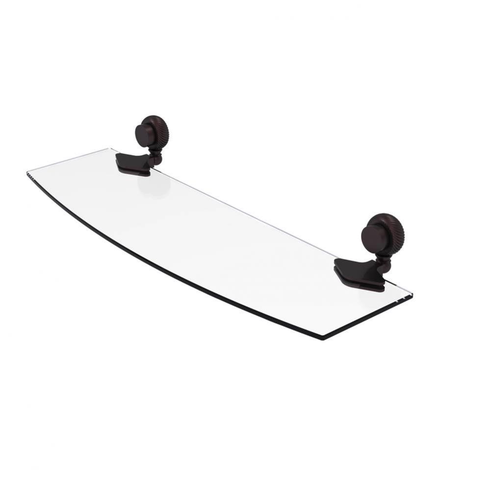 Venus Collection 18 Inch Glass Shelf with Twist Accents