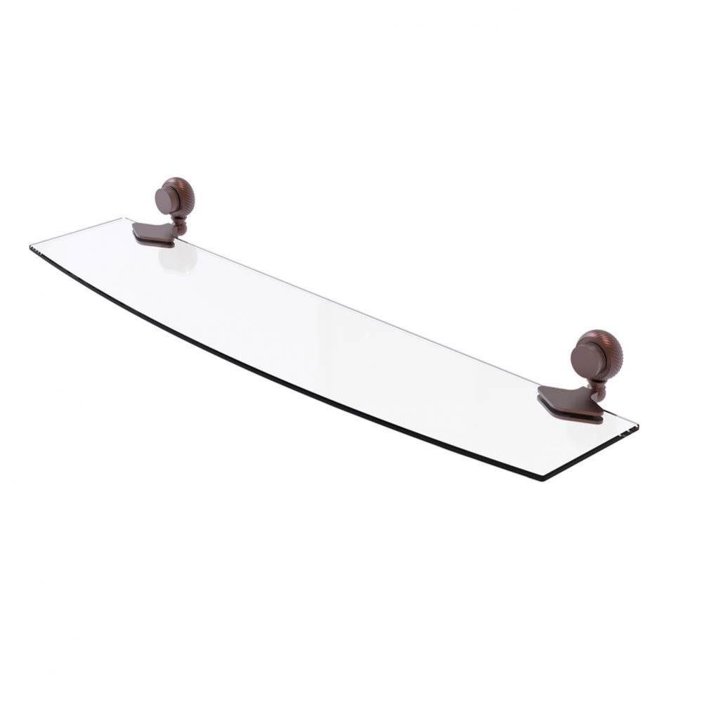 Venus Collection 24 Inch Glass Shelf with Twist Accents