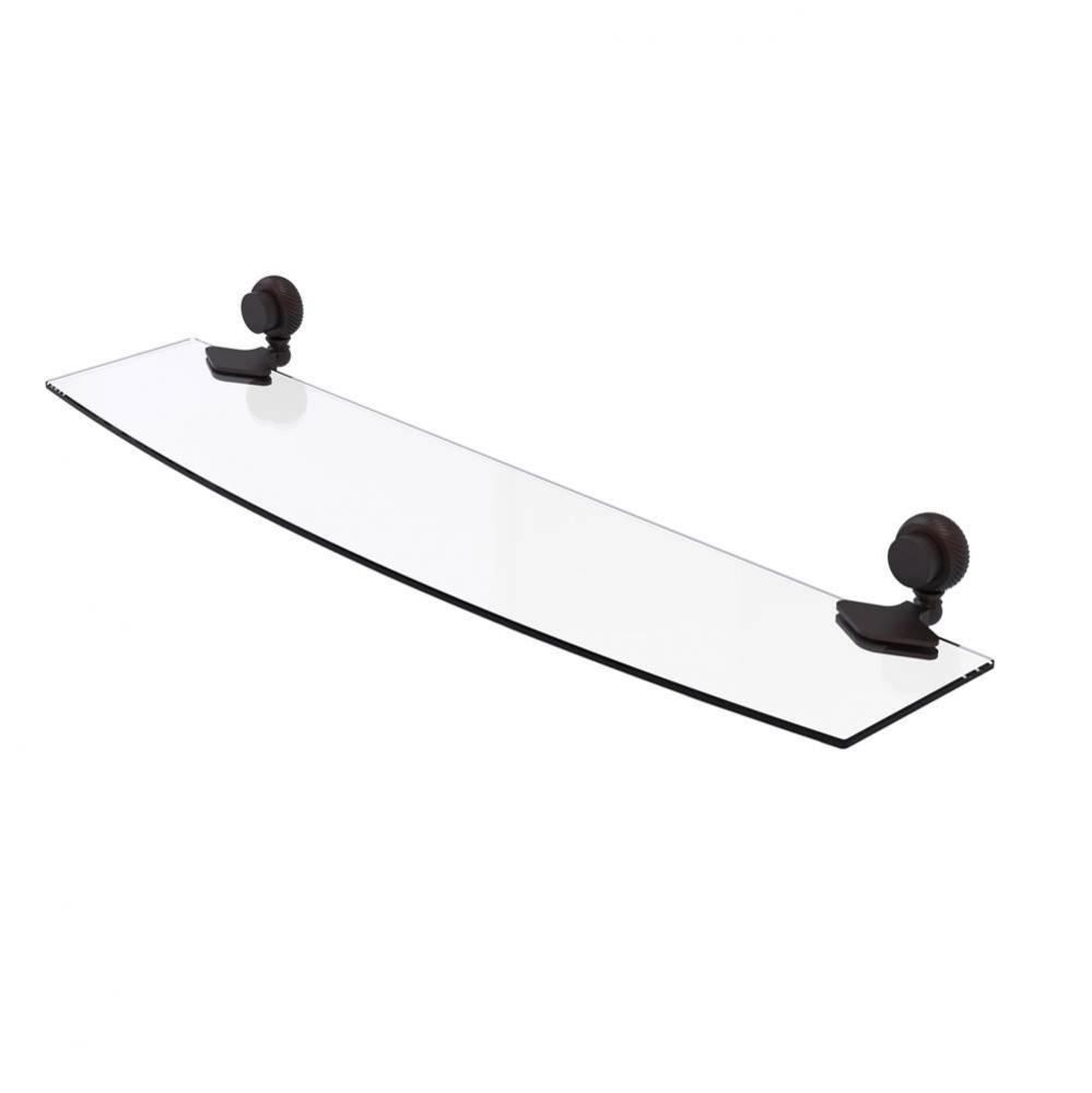 Venus Collection 24 Inch Glass Shelf with Twist Accents