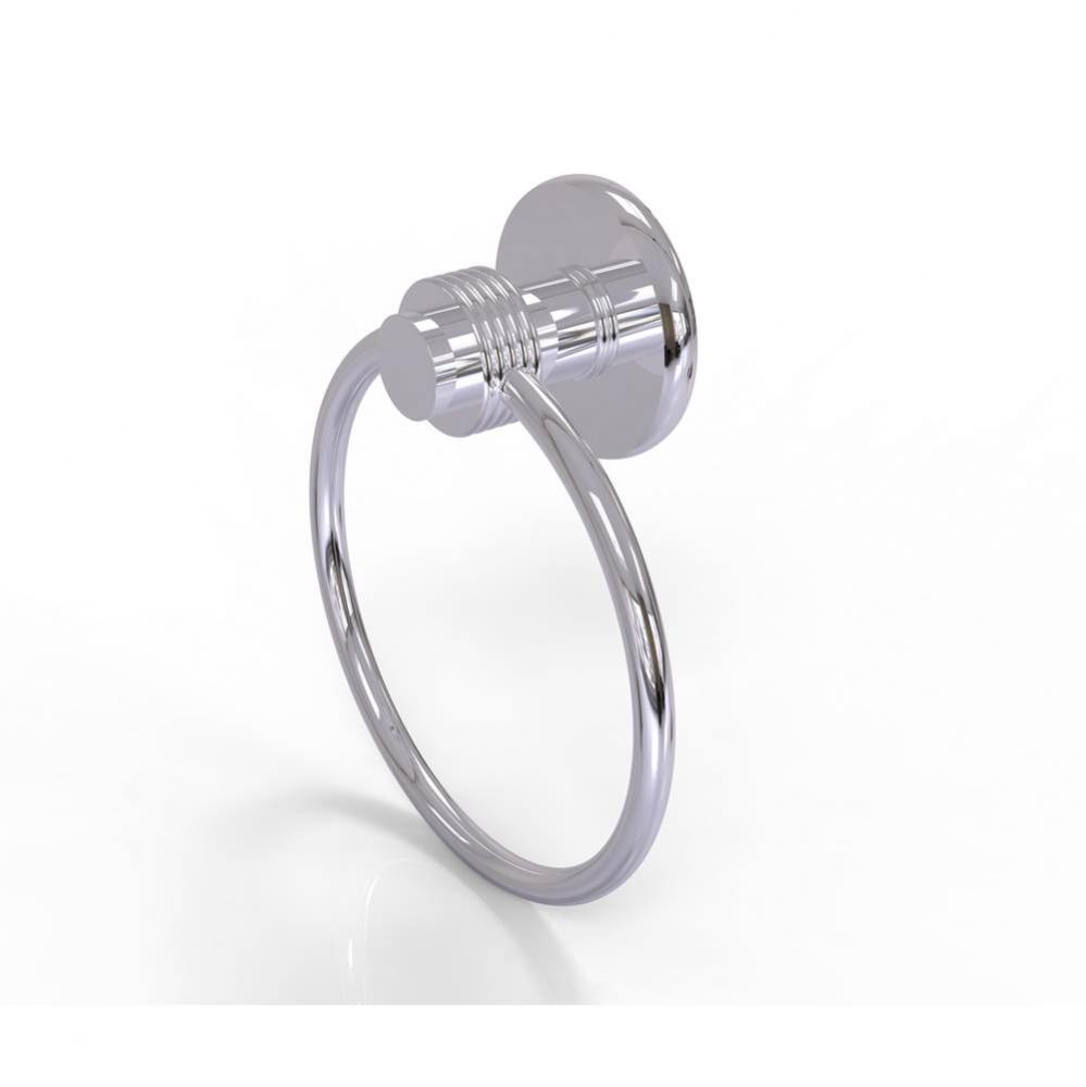 Mercury Collection Towel Ring with Groovy Accent