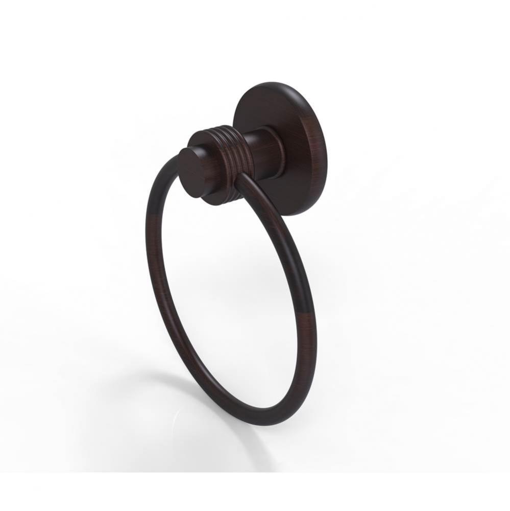 Mercury Collection Towel Ring with Groovy Accent
