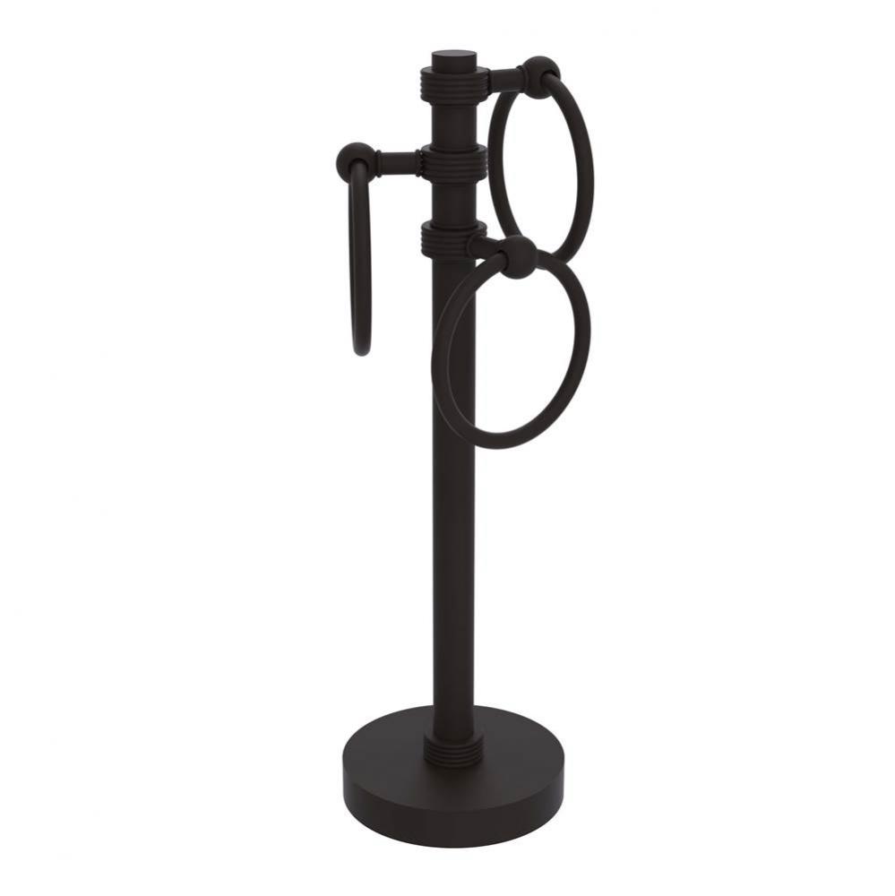 Vanity Top 3 Towel Ring Guest Towel Holder with Groovy Accents