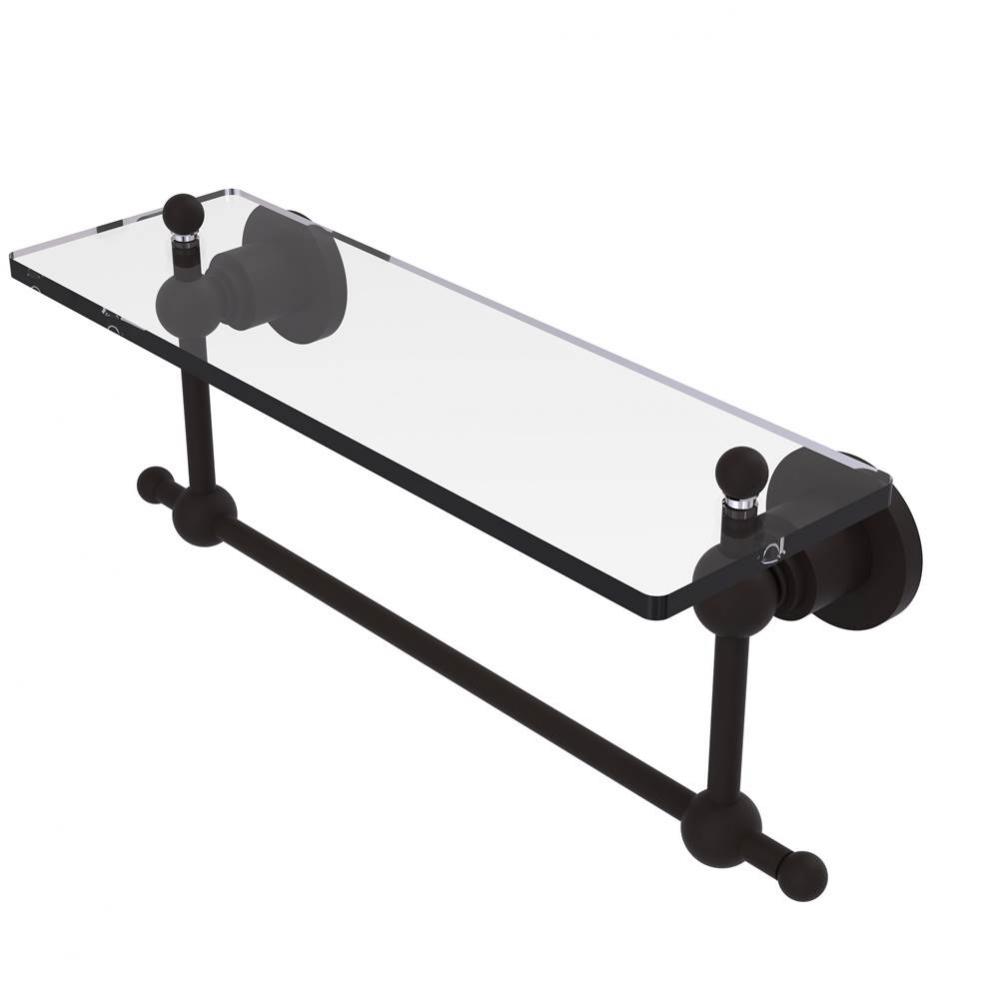 Astor Place 16 Inch Glass Vanity Shelf with Integrated Towel Bar