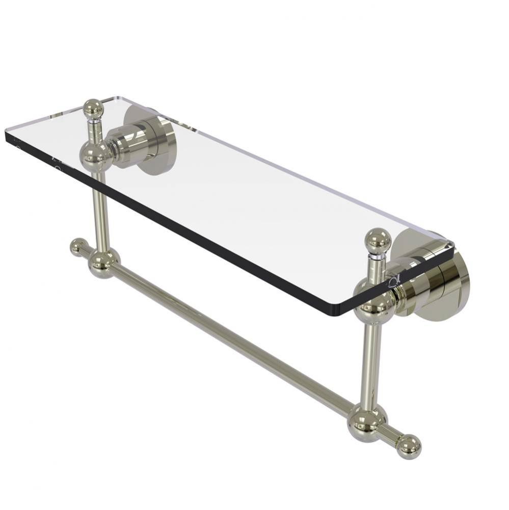 Astor Place 16 Inch Glass Vanity Shelf with Integrated Towel Bar