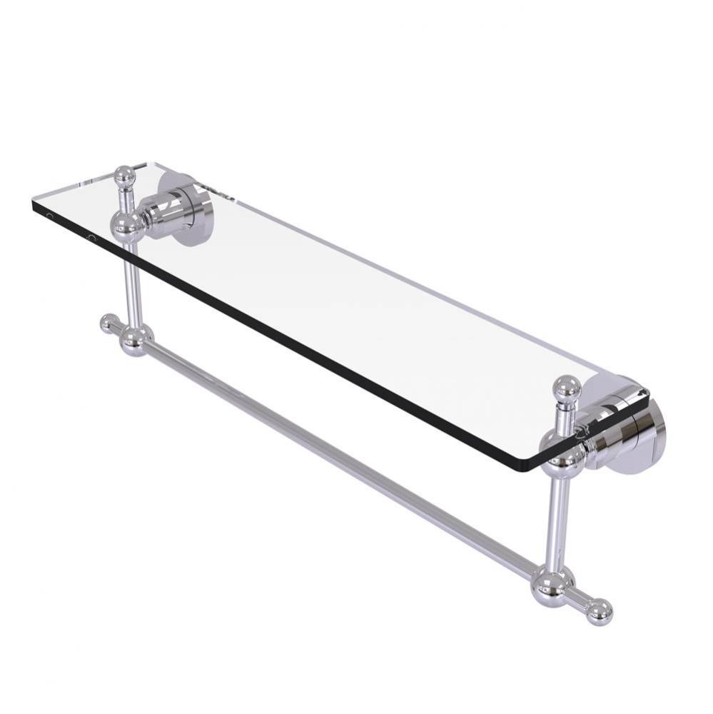 Astor Place 22 Inch Glass Vanity Shelf with Integrated Towel Bar