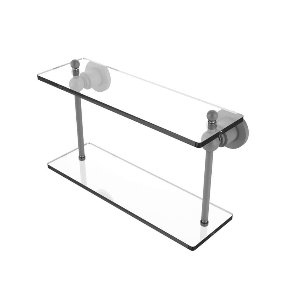 Astor Place Collection 16 Inch Two Tiered Glass Shelf