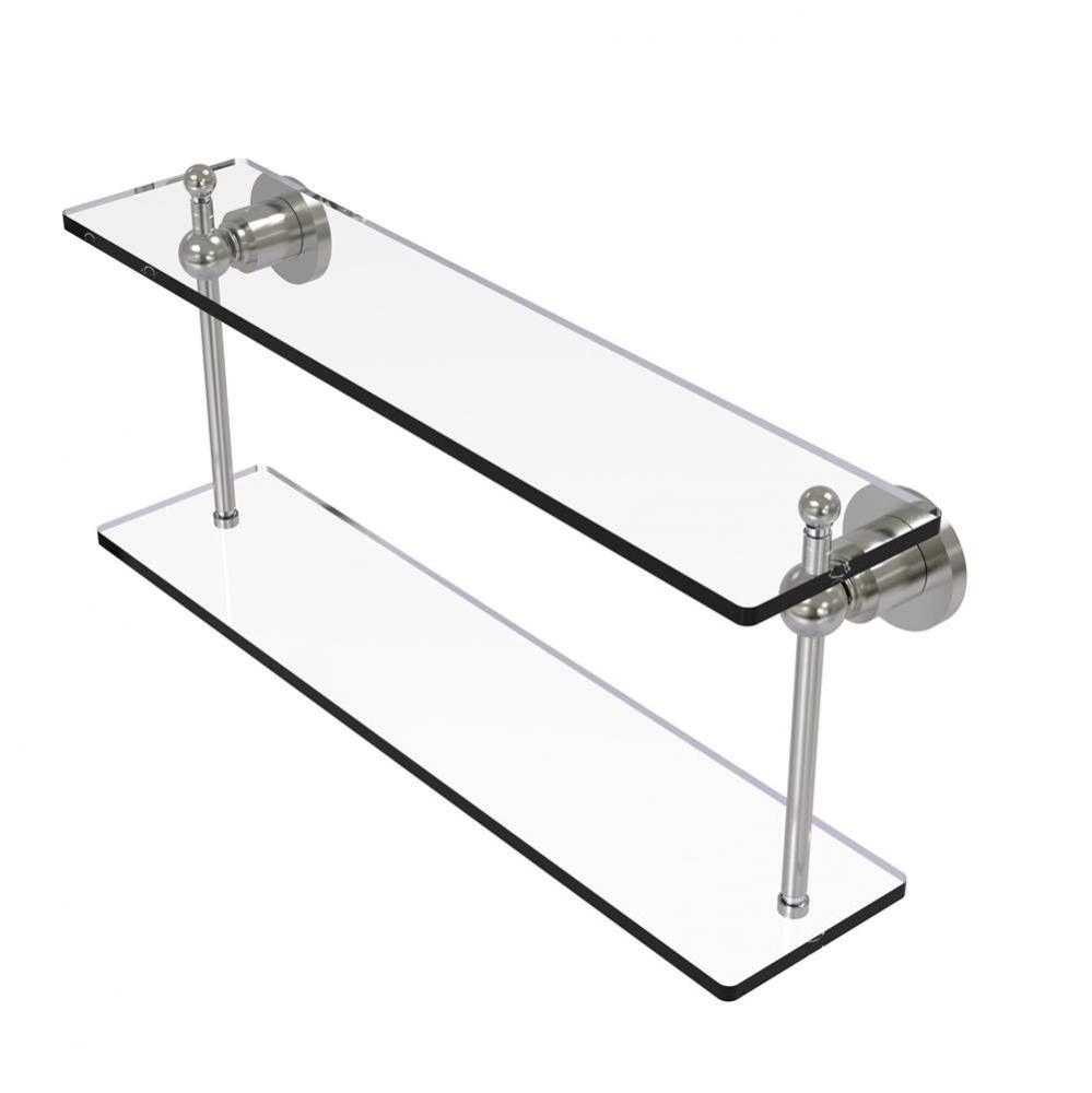 Astor Place Collection 22 Inch Two Tiered Glass Shelf
