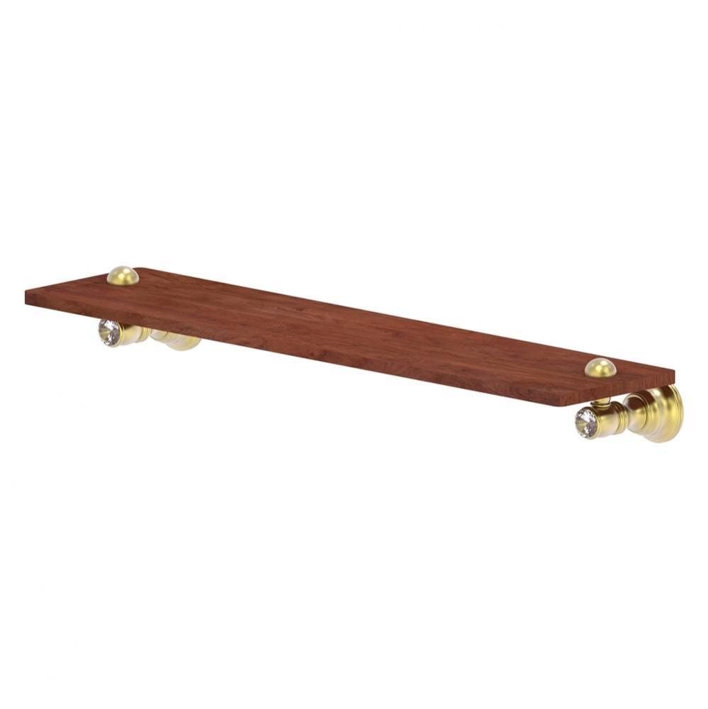 Carolina Crystal Collection 22 Inch Wood Shelf - Satin Brass