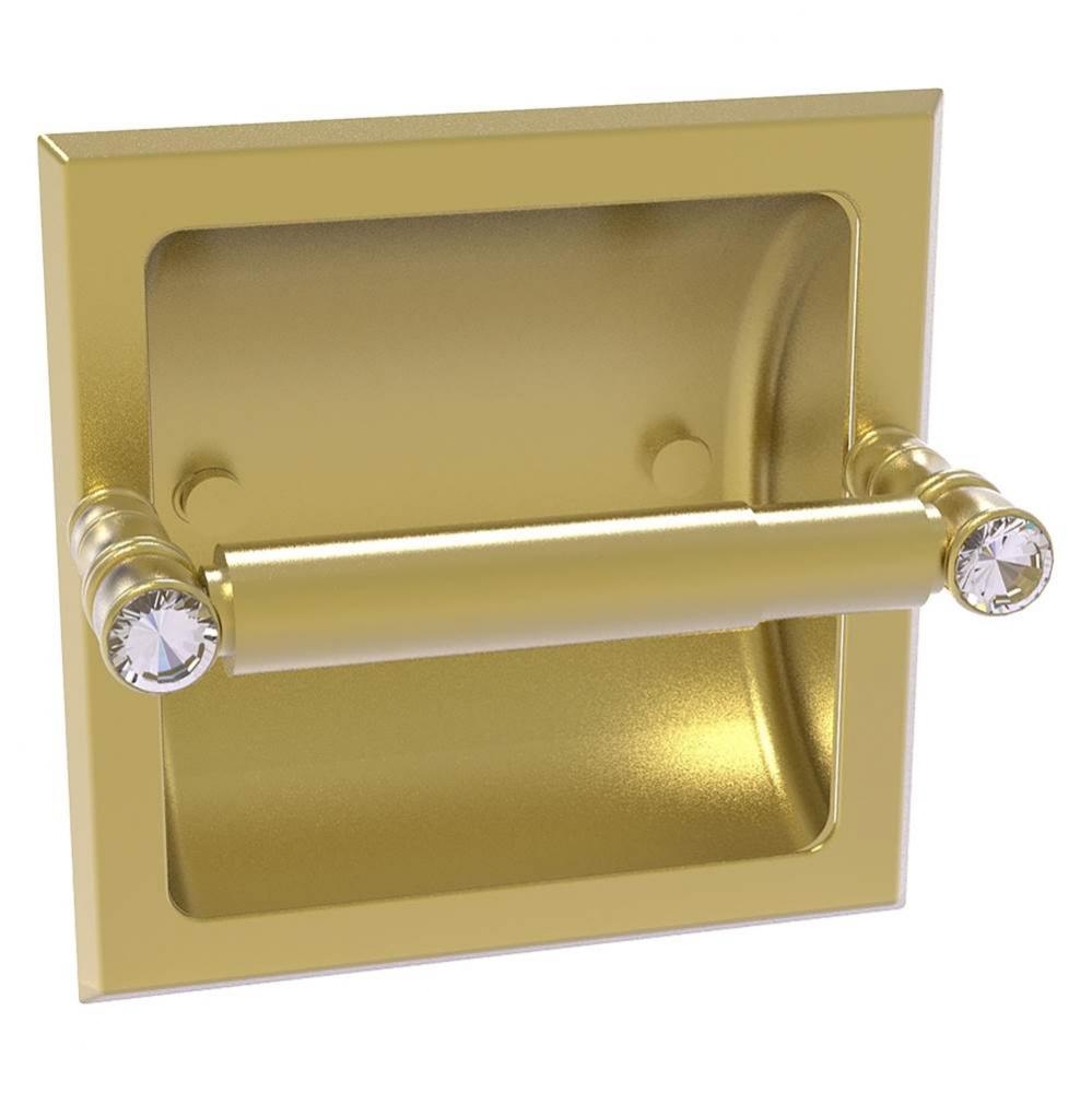 Carolina Crystal Collection Recessed Toilet Paper Holder - Satin Brass