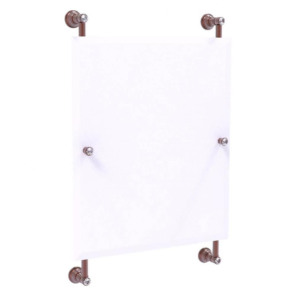Carolina Crystal Collection Rectangular Frameless Rail Mounted Mirror - Antique Copper