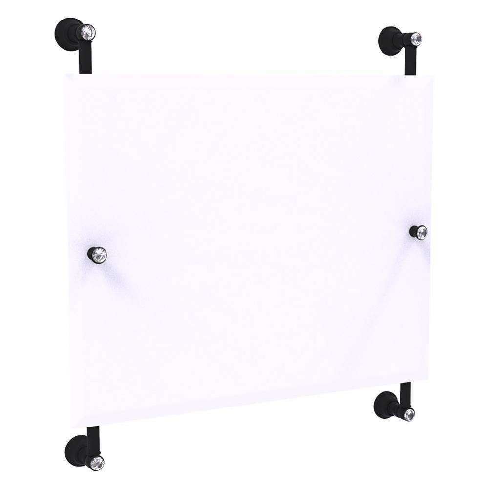 Carolina Crystal Landscape Rectangular Frameless Rail Mounted Mirror - Matte Black