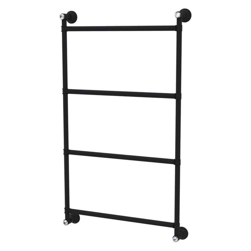 Carolina Crystal Collection 4 Tier 18 Inch Ladder Towel Bar - Matte Black