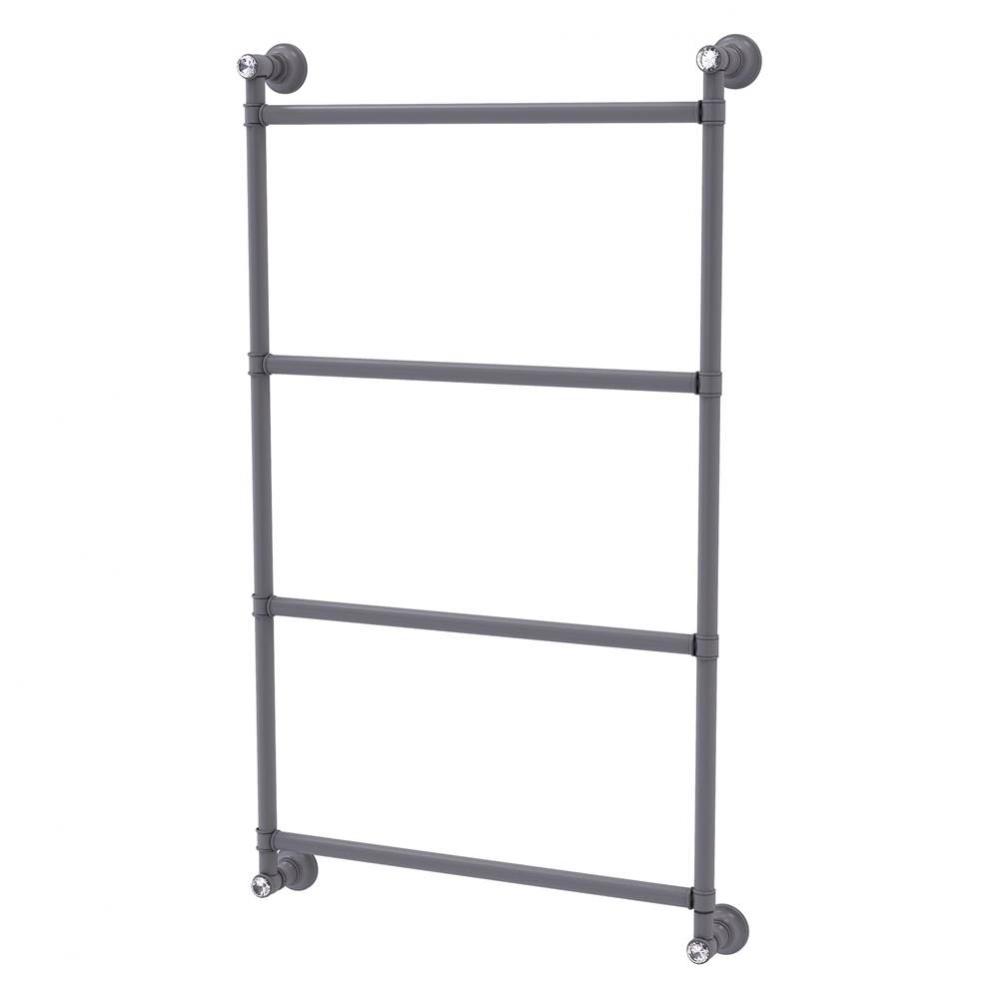 Carolina Crystal Collection 4 Tier 18 Inch Ladder Towel Bar - Matte Gray