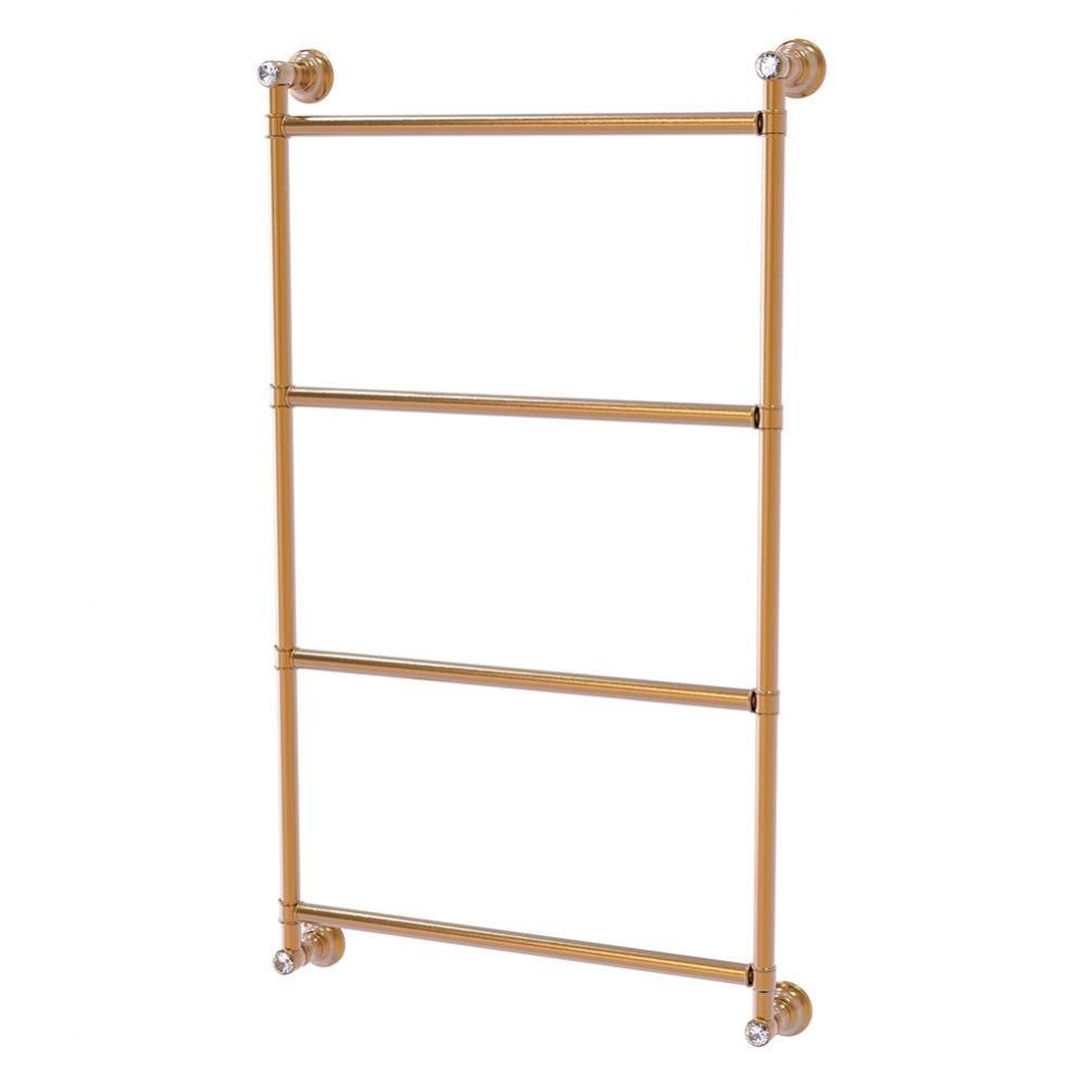 Carolina Crystal Collection 4 Tier 24 Inch Ladder Towel Bar - Brushed Bronze