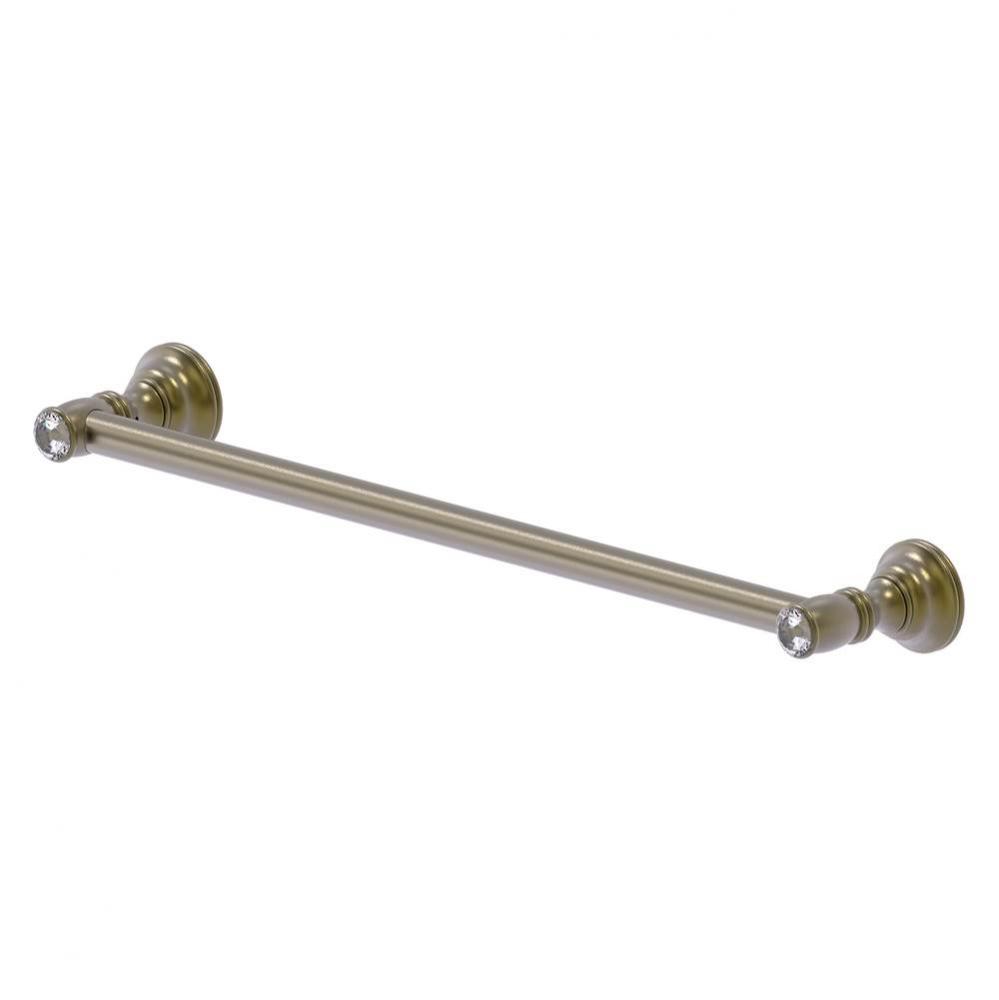 Carolina Crystal Collection 18 Inch Towel Bar - Antique Brass