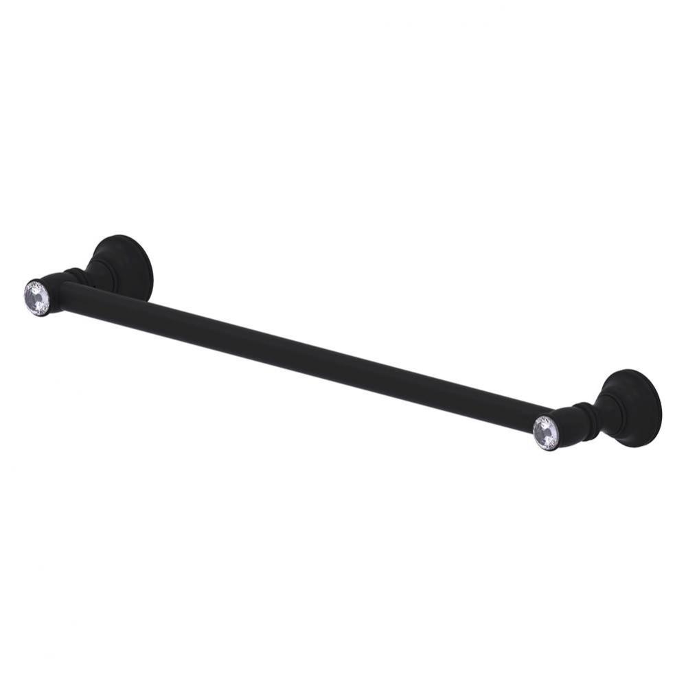 Carolina Crystal Collection 18 Inch Towel Bar - Matte Black