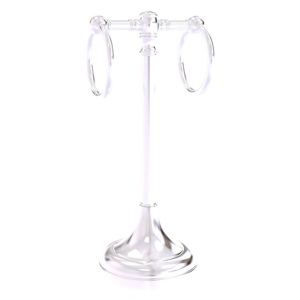 Carolina Crystal Collection 2 Ring Guest Towel Stand - Satin Chrome