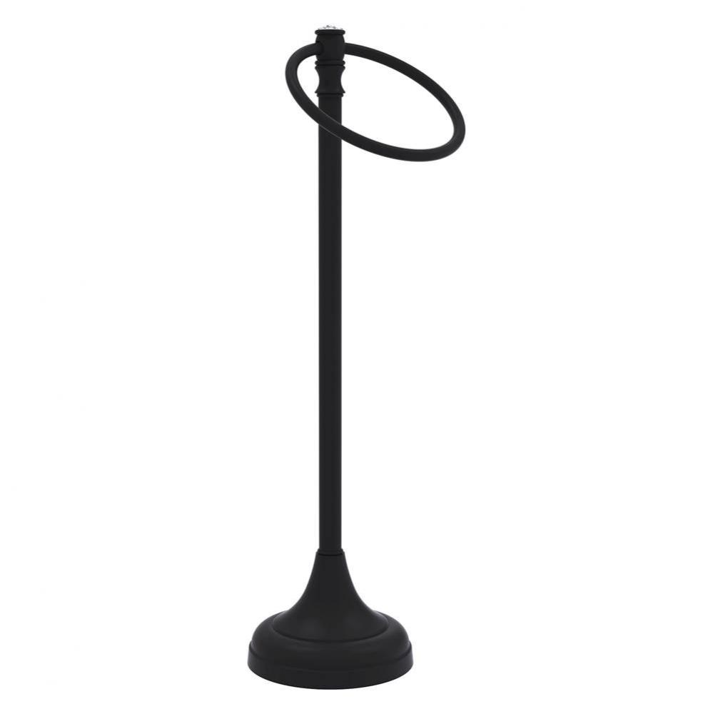 Carolina Crystal Collection Guest Towel Ring Stand - Matte Black