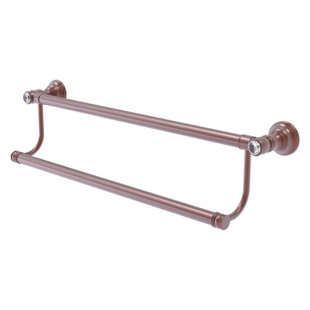 Carolina Crystal Collection 18 Inch Double Towel Bar - Antique Copper