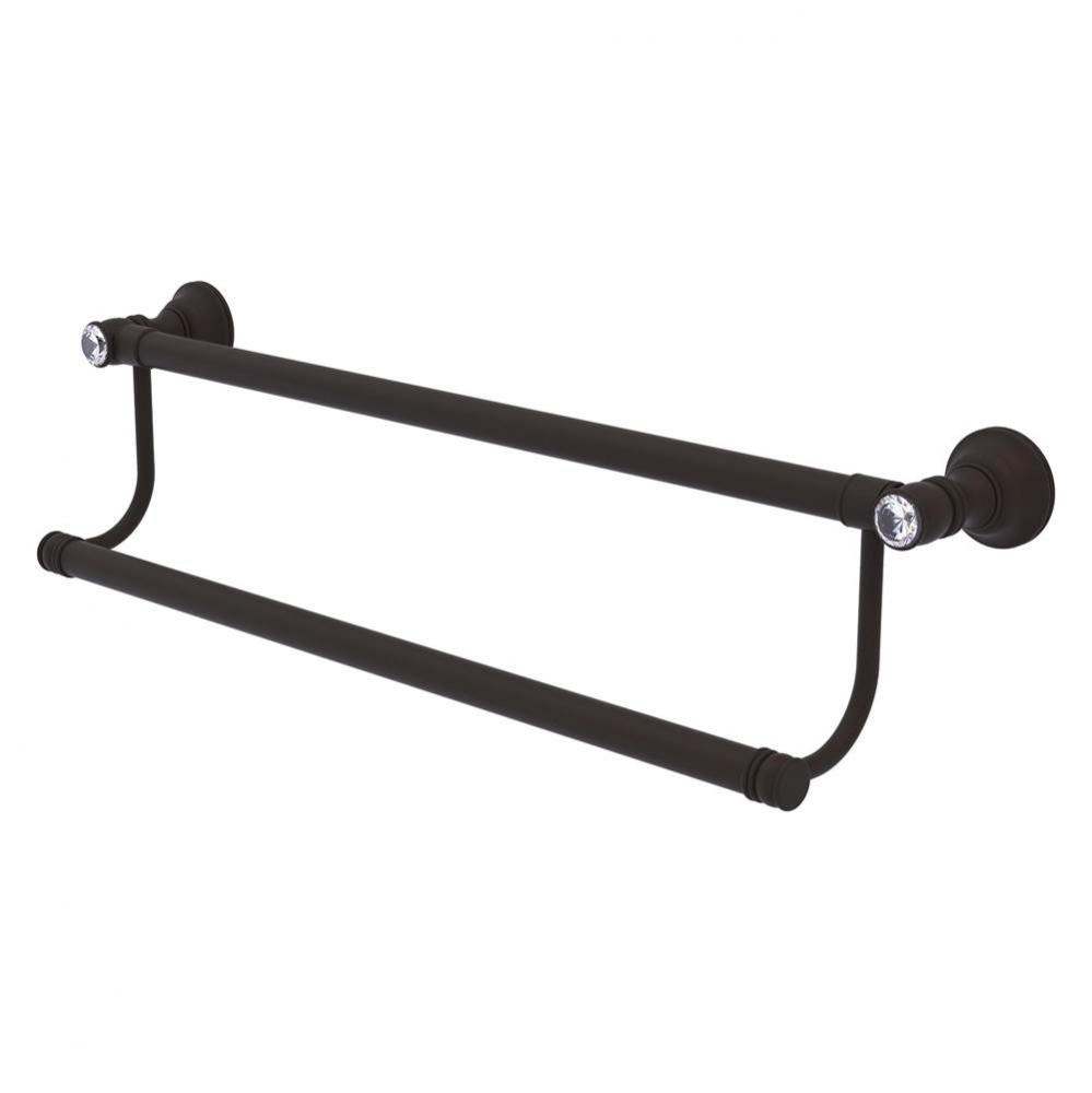 Carolina Crystal Collection 18 Inch Double Towel Bar - Oil Rubbed Bronze