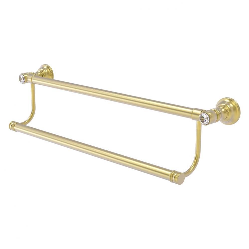 Carolina Crystal Collection 30 Inch Double Towel Bar - Satin Brass