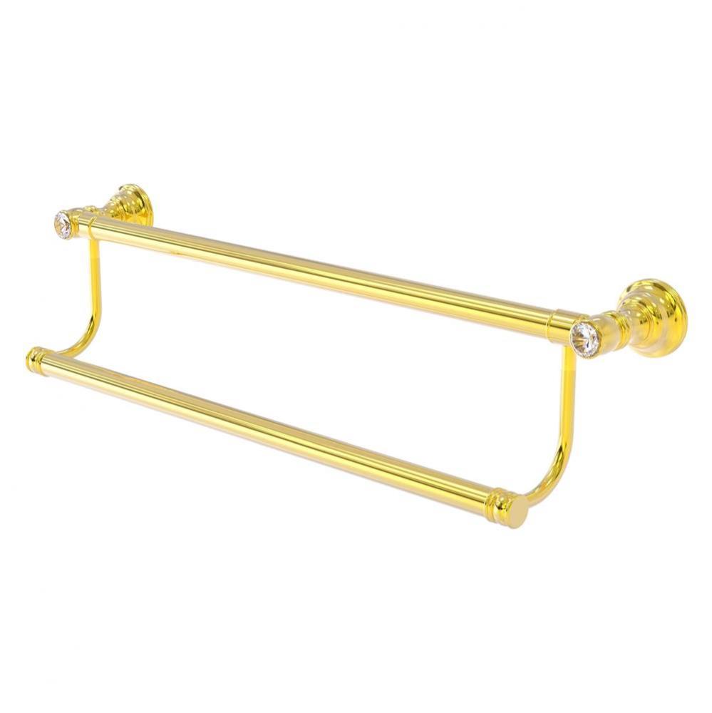 Carolina Crystal Collection 36 Inch Double Towel Bar - Polished Brass