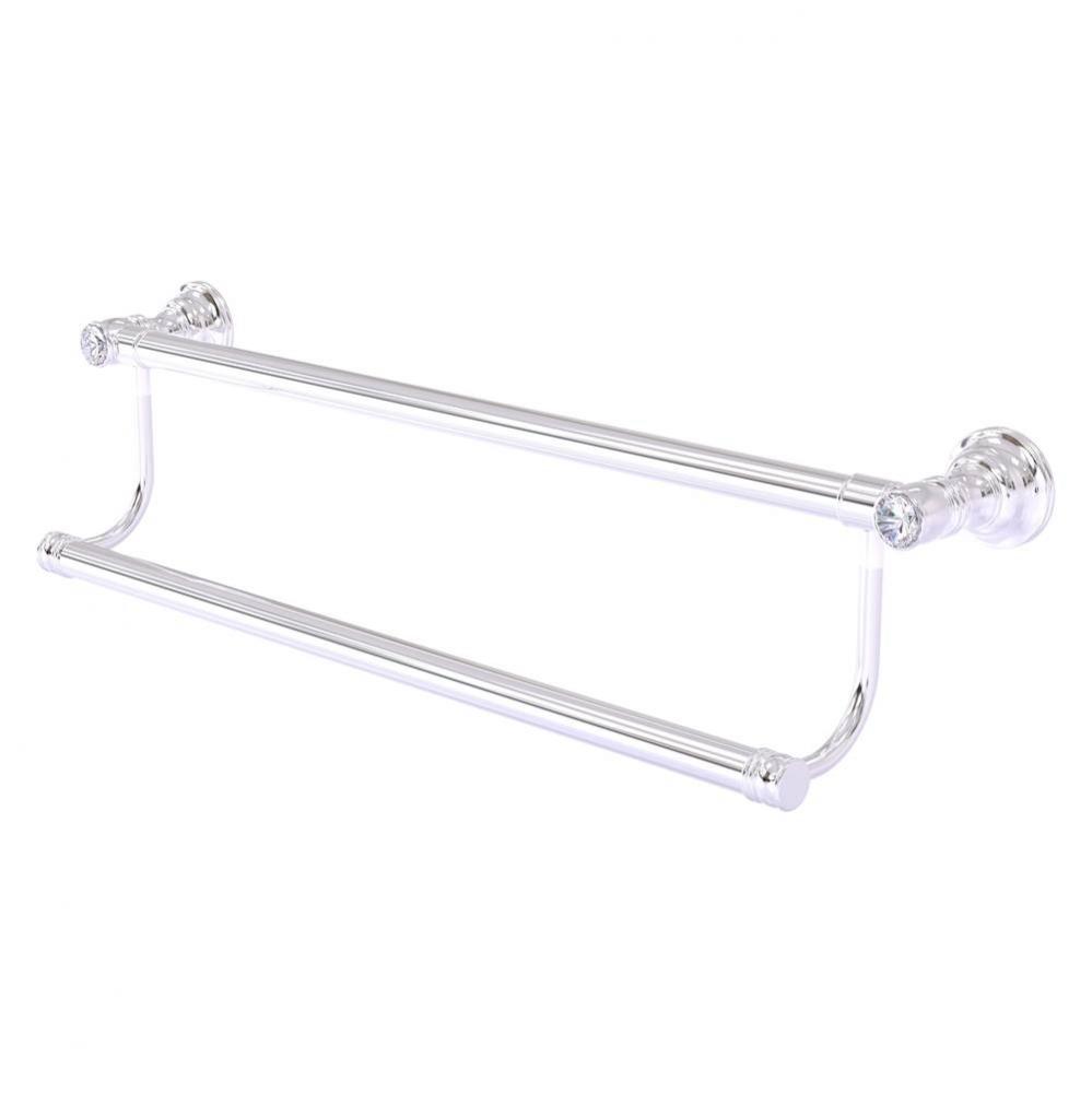 Carolina Crystal Collection 36 Inch Double Towel Bar - Polished Chrome