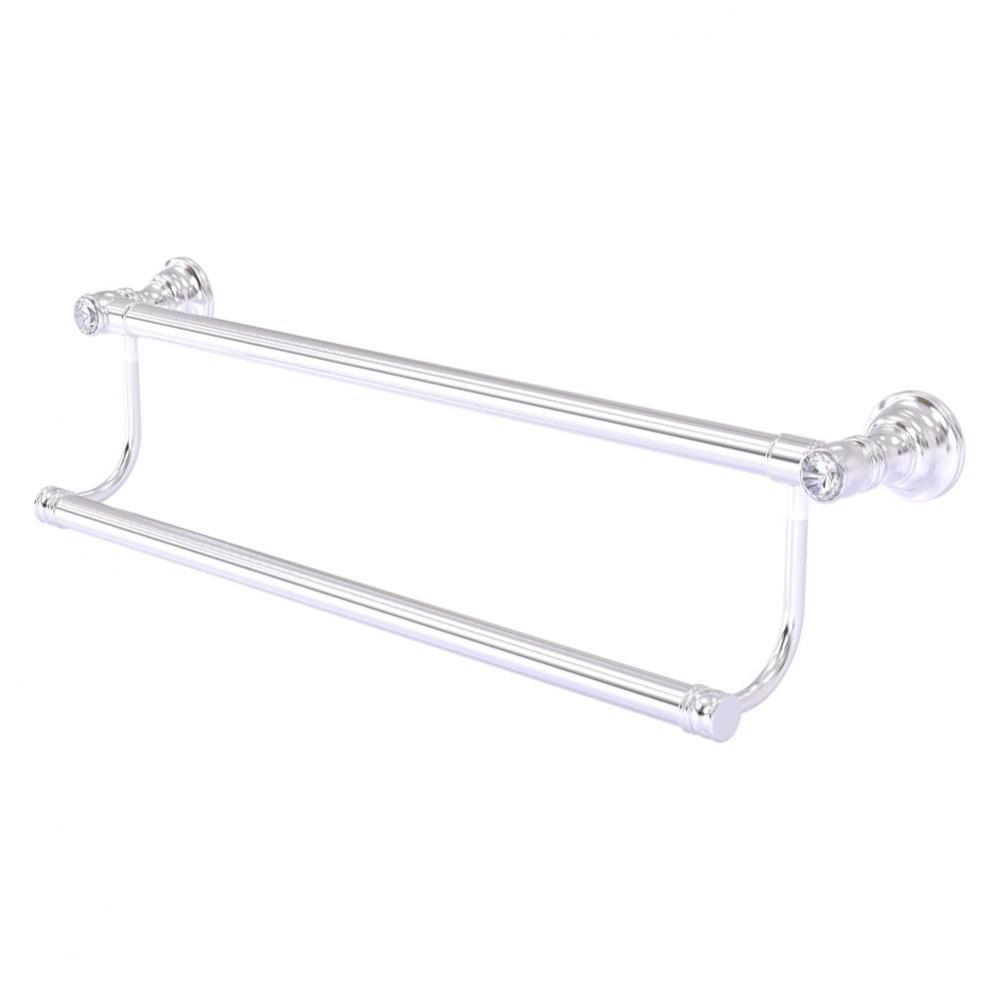 Carolina Crystal Collection 36 Inch Double Towel Bar - Satin Chrome