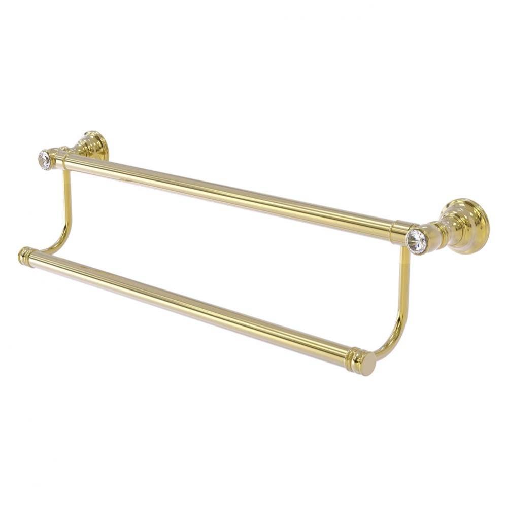 Carolina Crystal Collection 36 Inch Double Towel Bar - Unlacquered Brass
