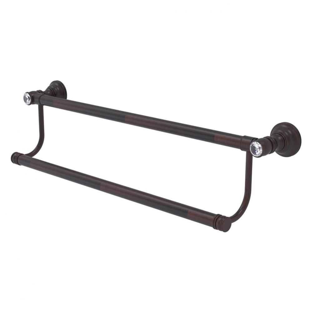 Carolina Crystal Collection 36 Inch Double Towel Bar - Venetian Bronze