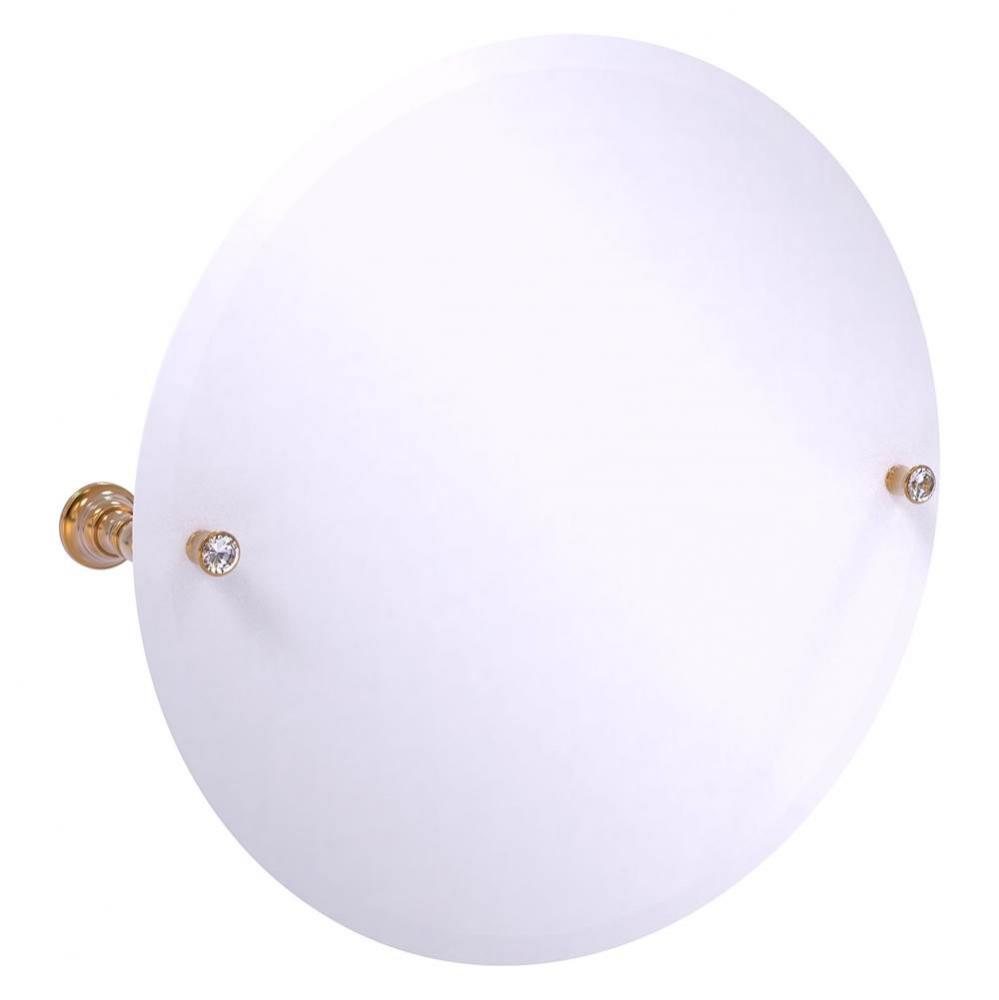 Carolina Crystal Collection Frameless Round Tilt Mirror with Beveled Edge - Brushed Bronze